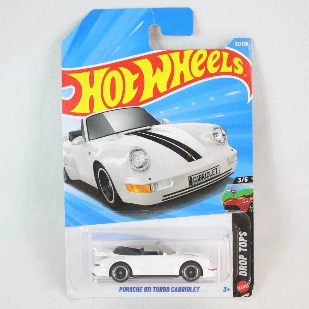 Hot Wheels White Porche 911 Turbo Cabriolet Toy Car - NEW